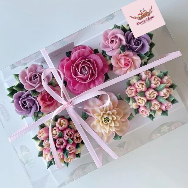 Floral cupcakes (6pcs)(in a box)